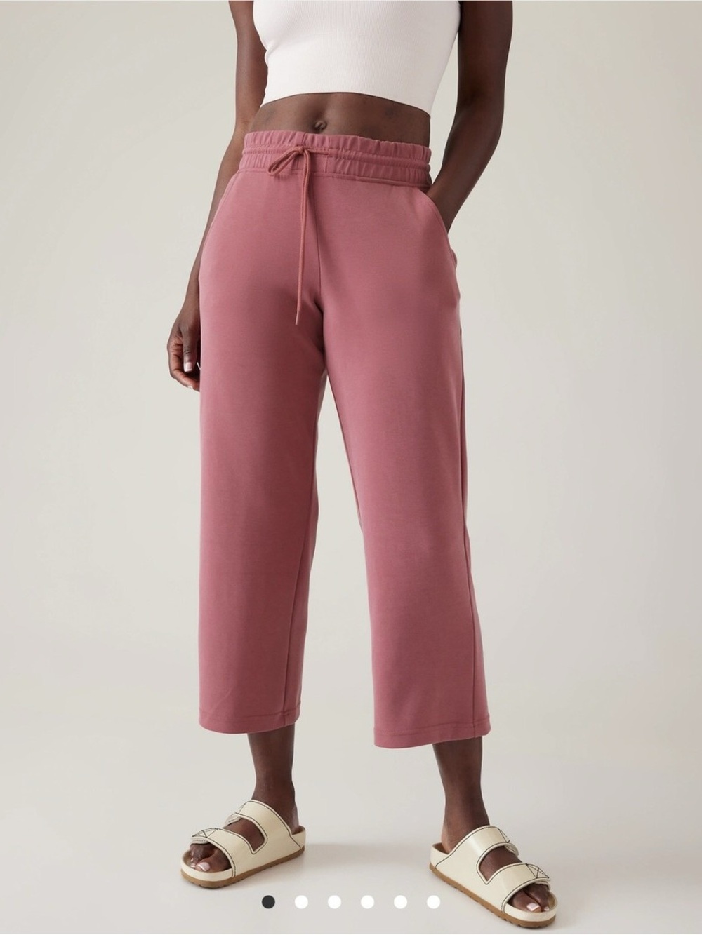 Athleta Seasoft Mid Rise Straight Crop Berry Rose Size Petite XXS